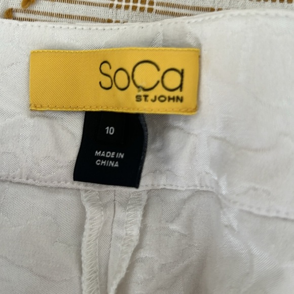 SoCa St. John Bright White Textured Straight
Leg Pants. - Picture 10 of 13